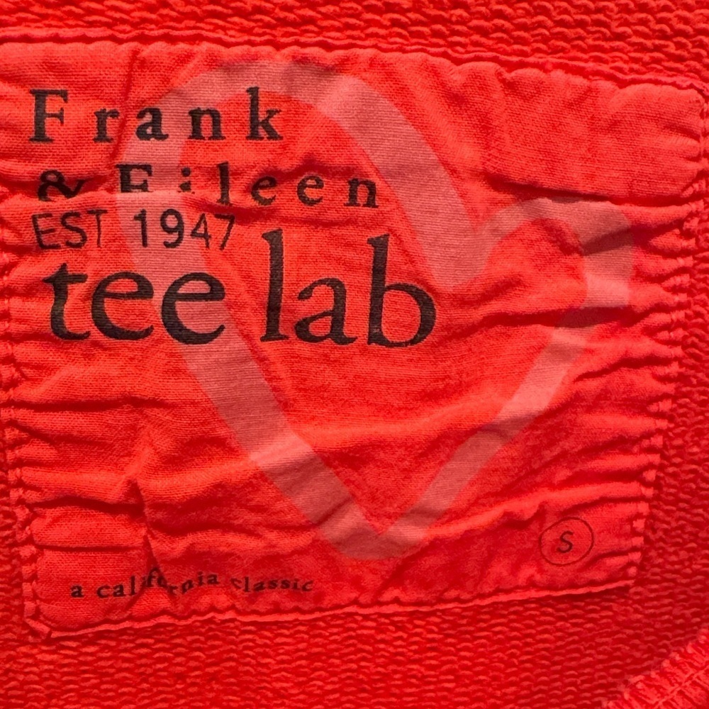 Frank & Eileen Tee Lab distressed, red Crew Neck sweatshirt, size small - Picture 3 of 7